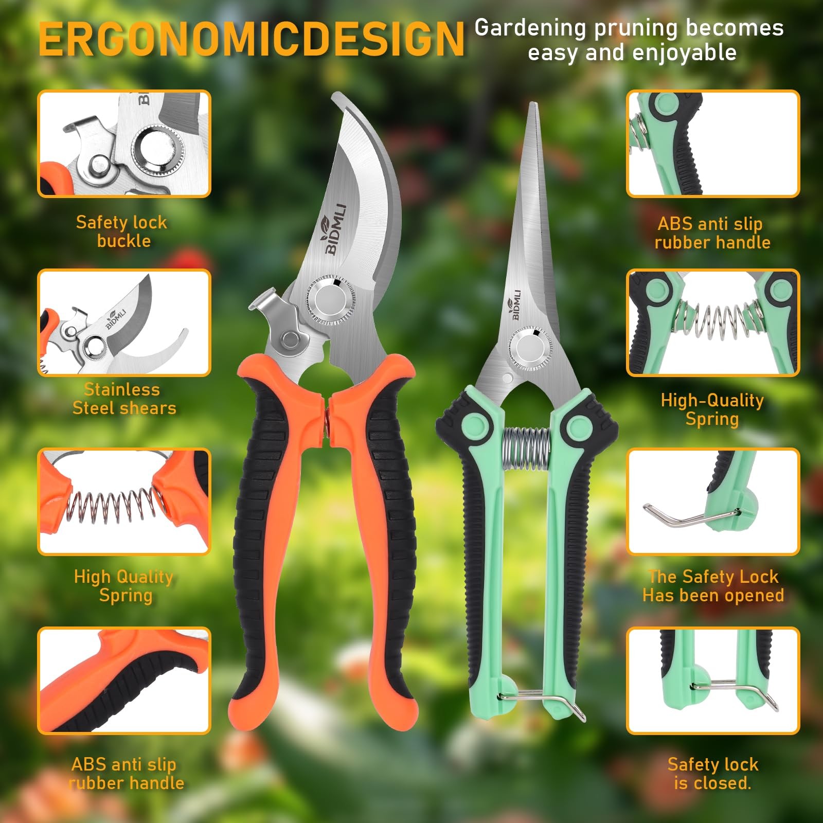 4-Pack Multifunctional Garden Scissors Set-BIDMLI Moderate, Multicolor-set 1