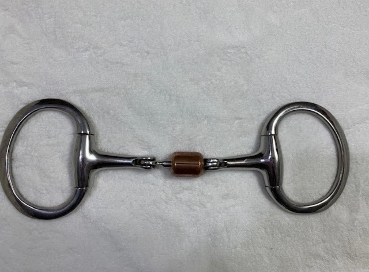 Eggbutt Snaffle Bit 5" Copper Roller Stainless Steel Excellent Condition
