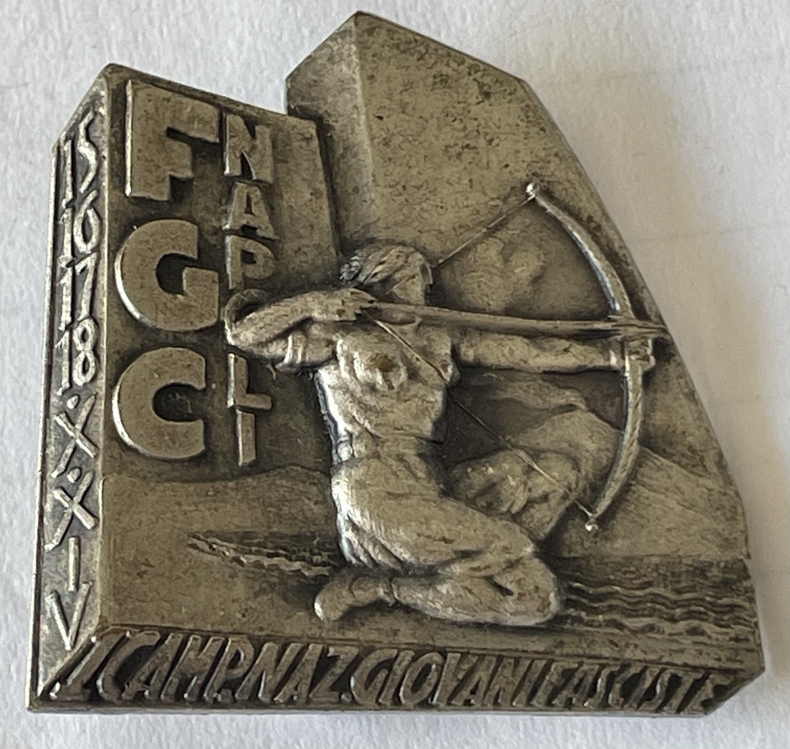 FGC Napoli Naz Championships Badge. Young Archery Sport 1936