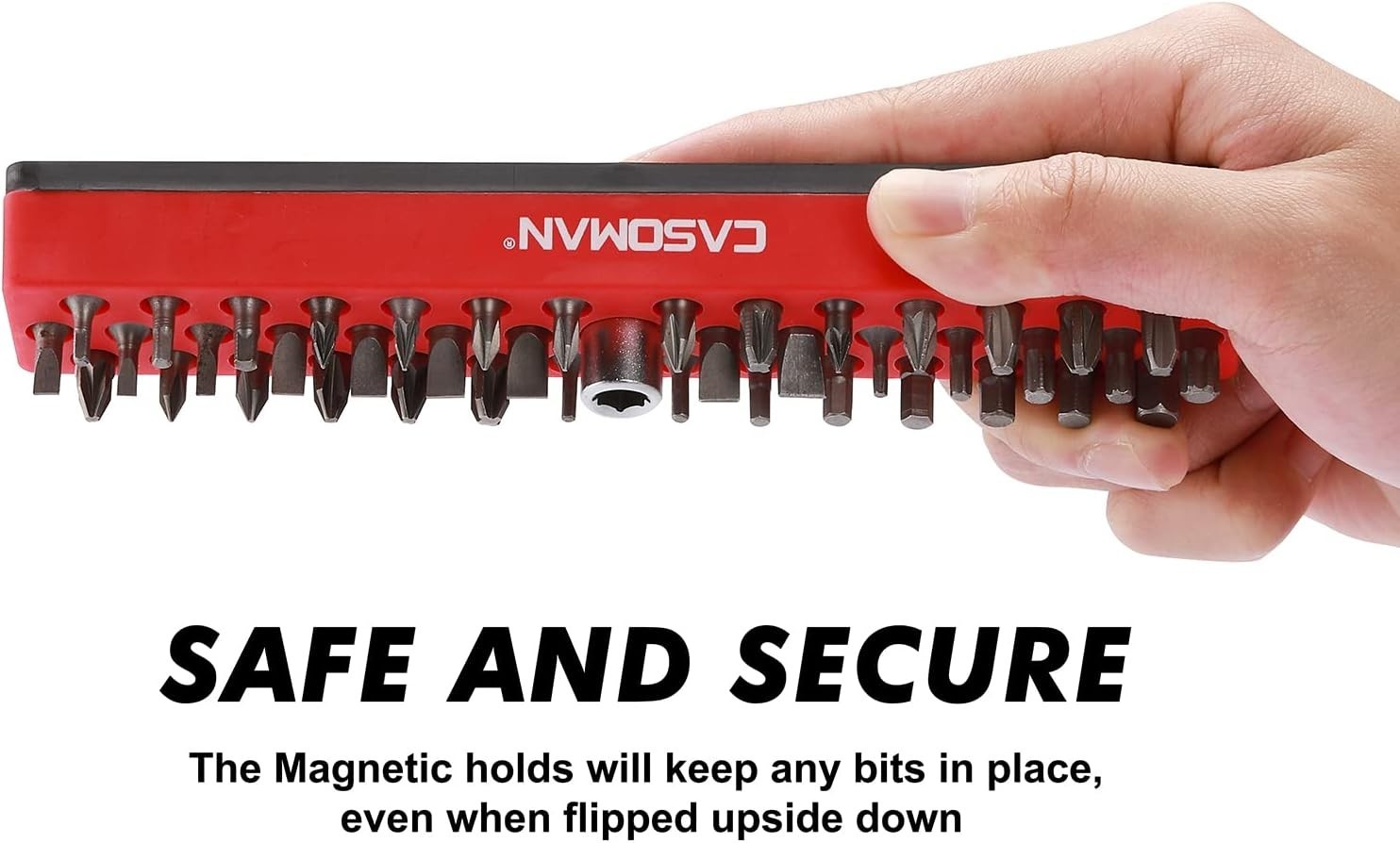 43-Hole Hex Bit Organizer with Strong Magnetic Base for Durable Use
