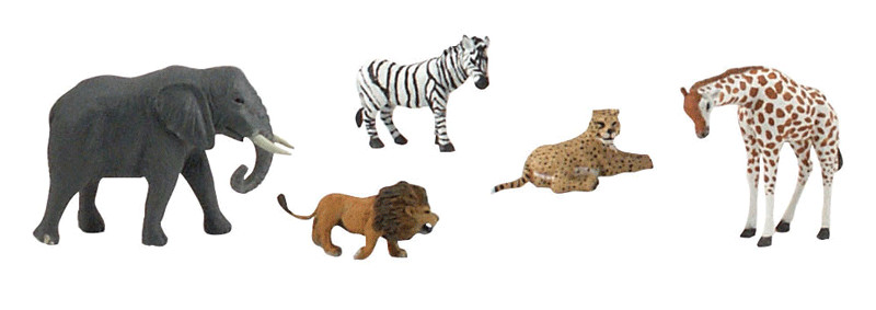 Woodland Scenics African Wildlife Figures Scene-A-Rama pkg(5) SP4446