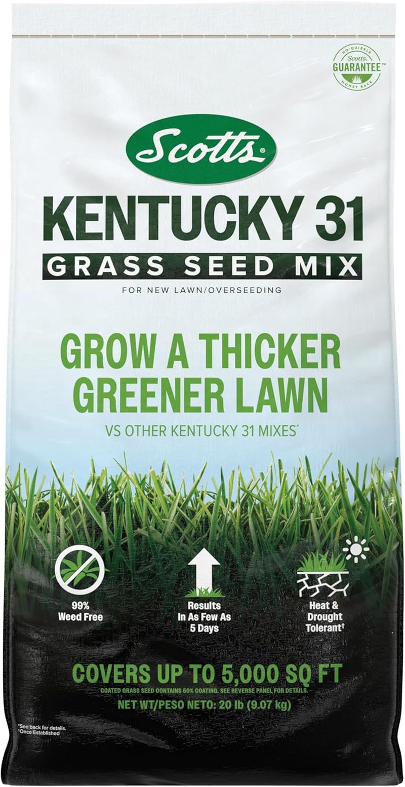 Scotts Kentucky 31 Grass Seed Mix - Premium Lawn Grass Seed, Covers up to 5,000