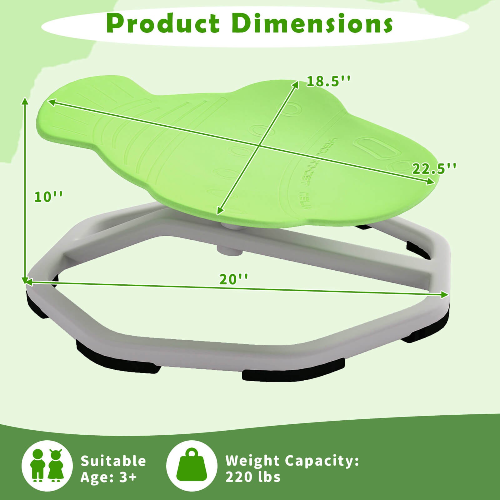 Kids Sensory Swivel Chair w/Non-Slip Metal Base for Autistic Kids Indoor Outdoor