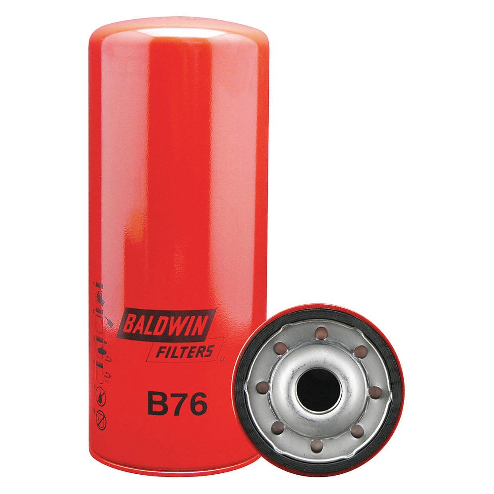 BALDWIN FILTERS B76 Spin-On,1-1/8" Thread ,10-7/16" L 2KXP5