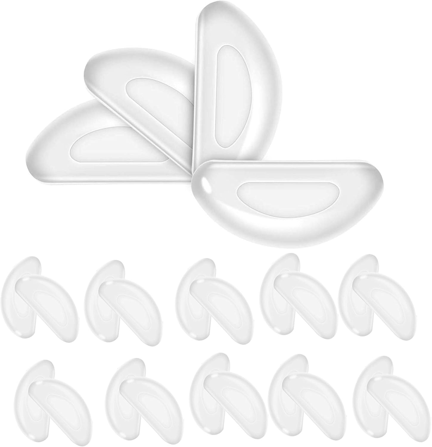 Silicone Eyeglass Nose Pads Sticky, Hypo-allergenic Adhesive Grips 12pcs