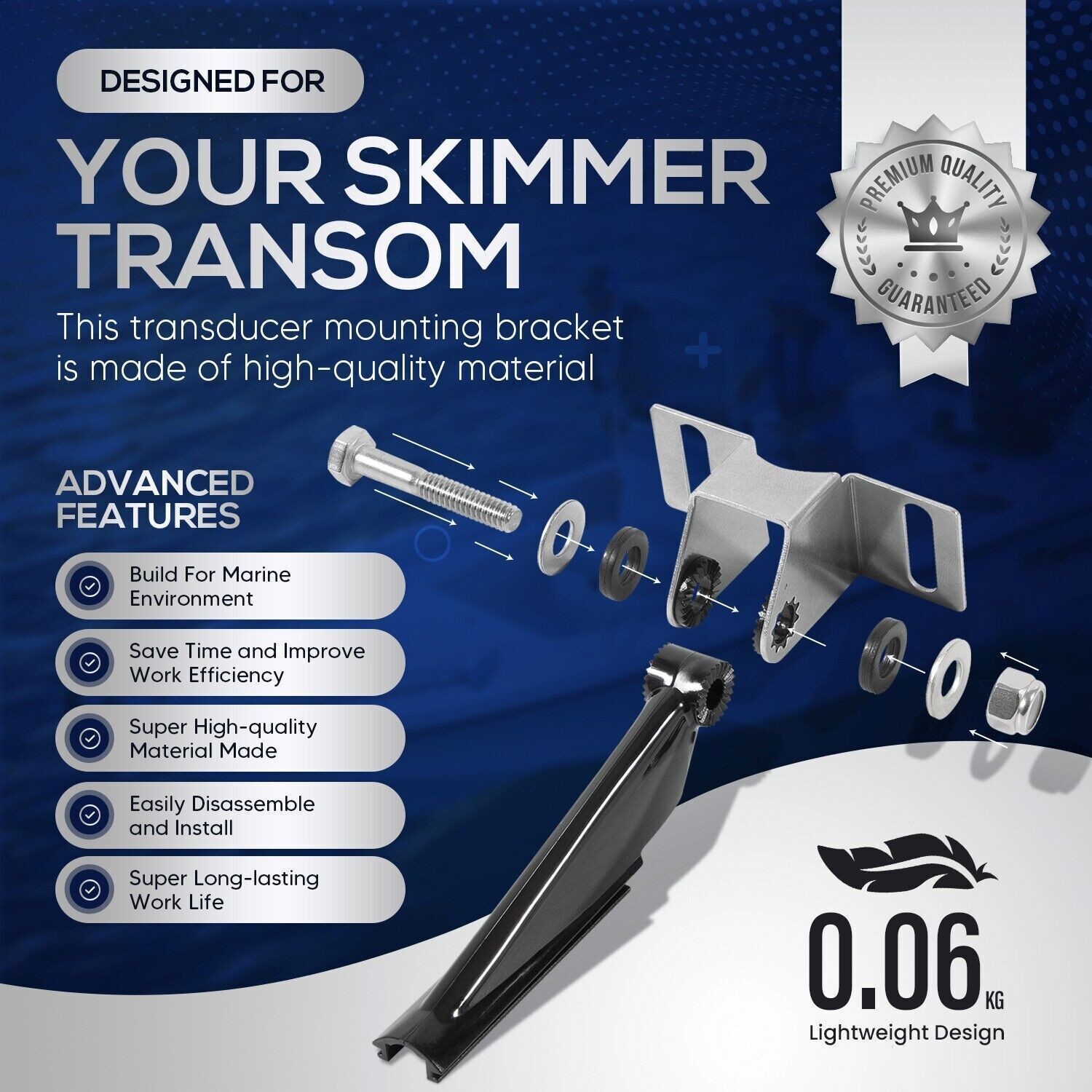 Sensor Mounting Bracket Compatible with DSI Skimmer Transom 000-10262-001