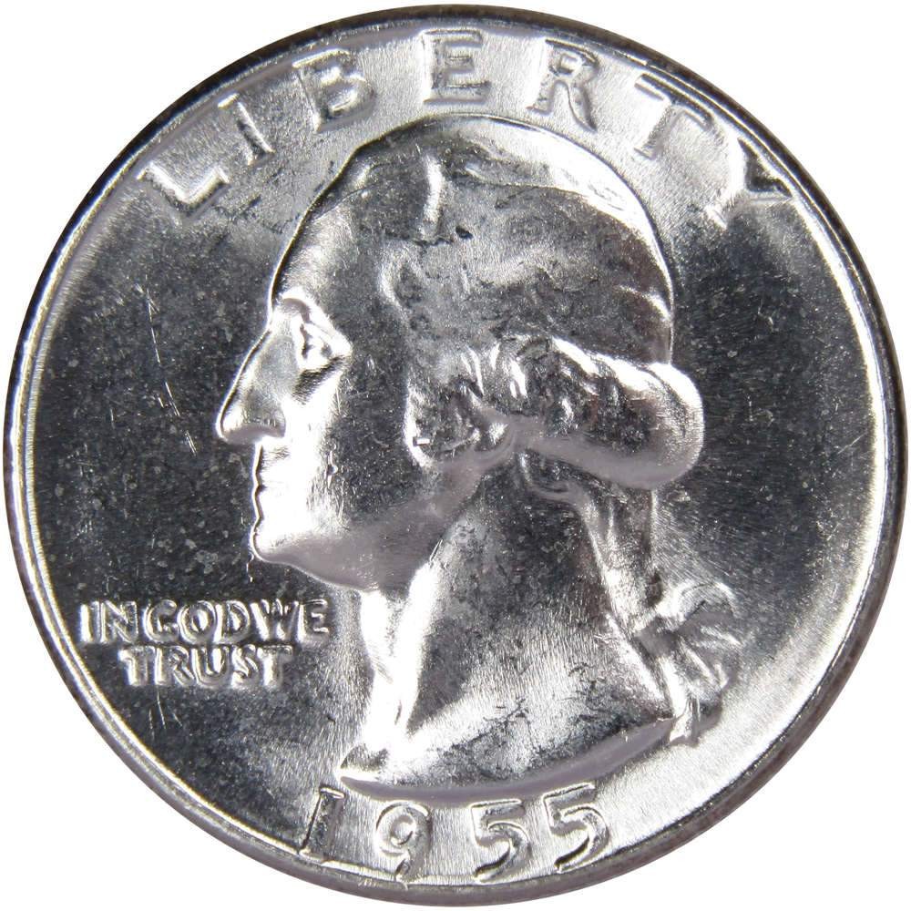 1955 Washington Silver Quarter Uncirculated Mint State 25c Coin