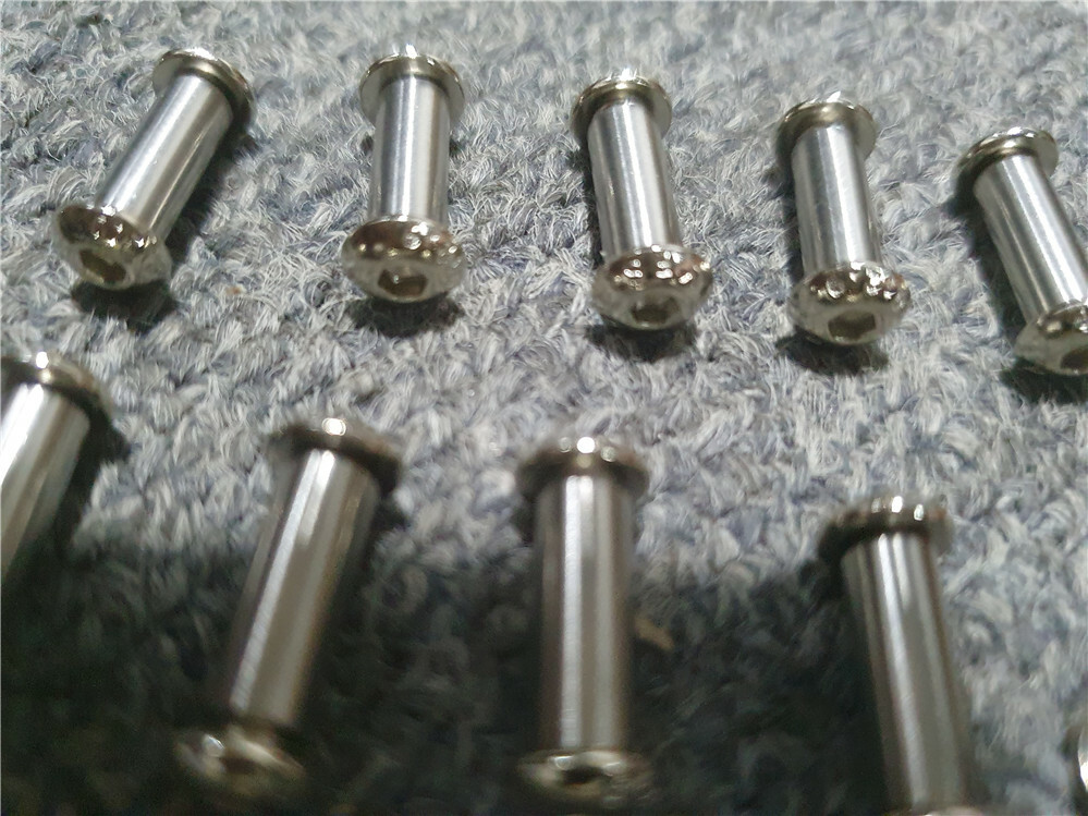 10pcs Knife Handle Bolt Rivets Scale Screw Fastener Nut Round Hex Head Silver