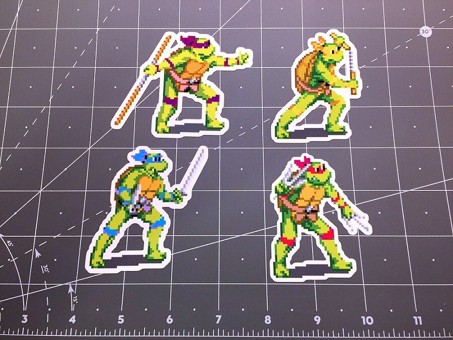 TMNT Arcade Teenage Mutant Ninja Turtles sprite pixel decals stickers video game
