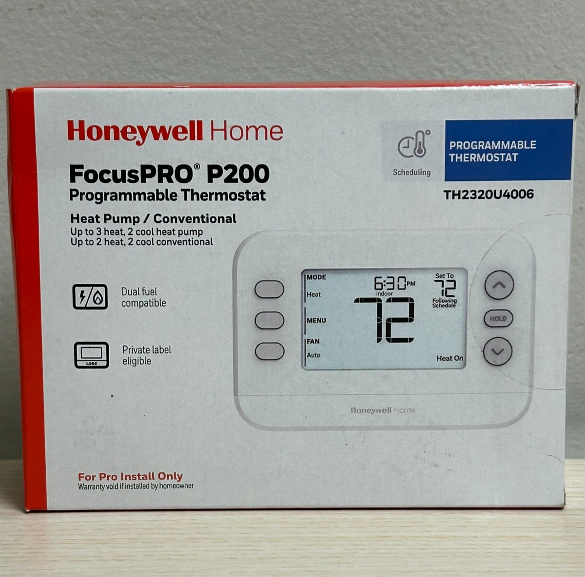 Honeywell Home FocusPro P200 Thermostat, TH2320U4006