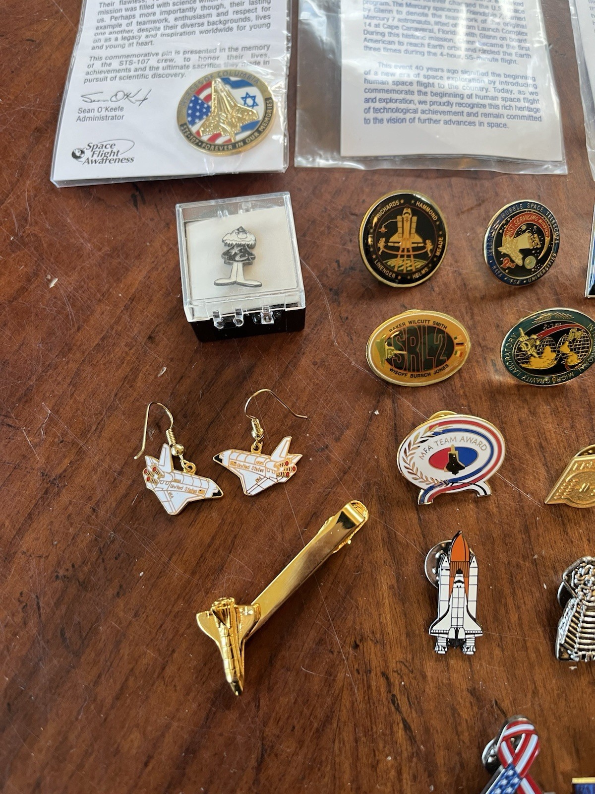 NASA Rare Lapel Pin Lot: 41 Pins Space Shuttle, Astronaut Commemorative