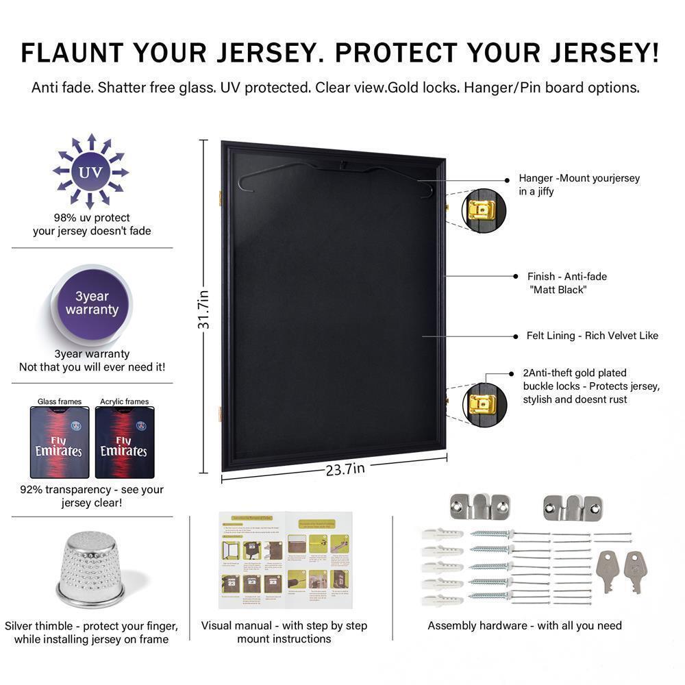 Football Jersey Frame Display Case Jersey Shadow Box Memorabilia Acrylic Clear
