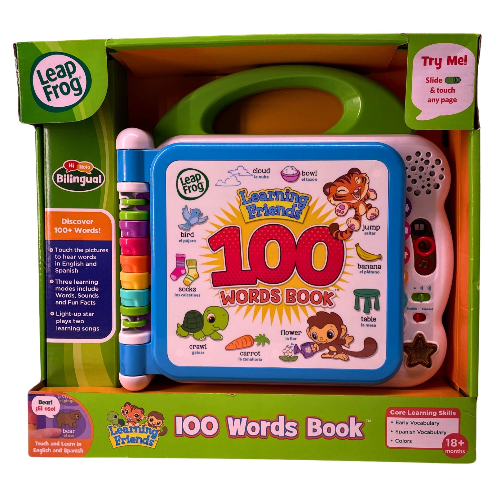LeapFrog Learning Friends 100 Words Book Bilingual English-Spanish Toy