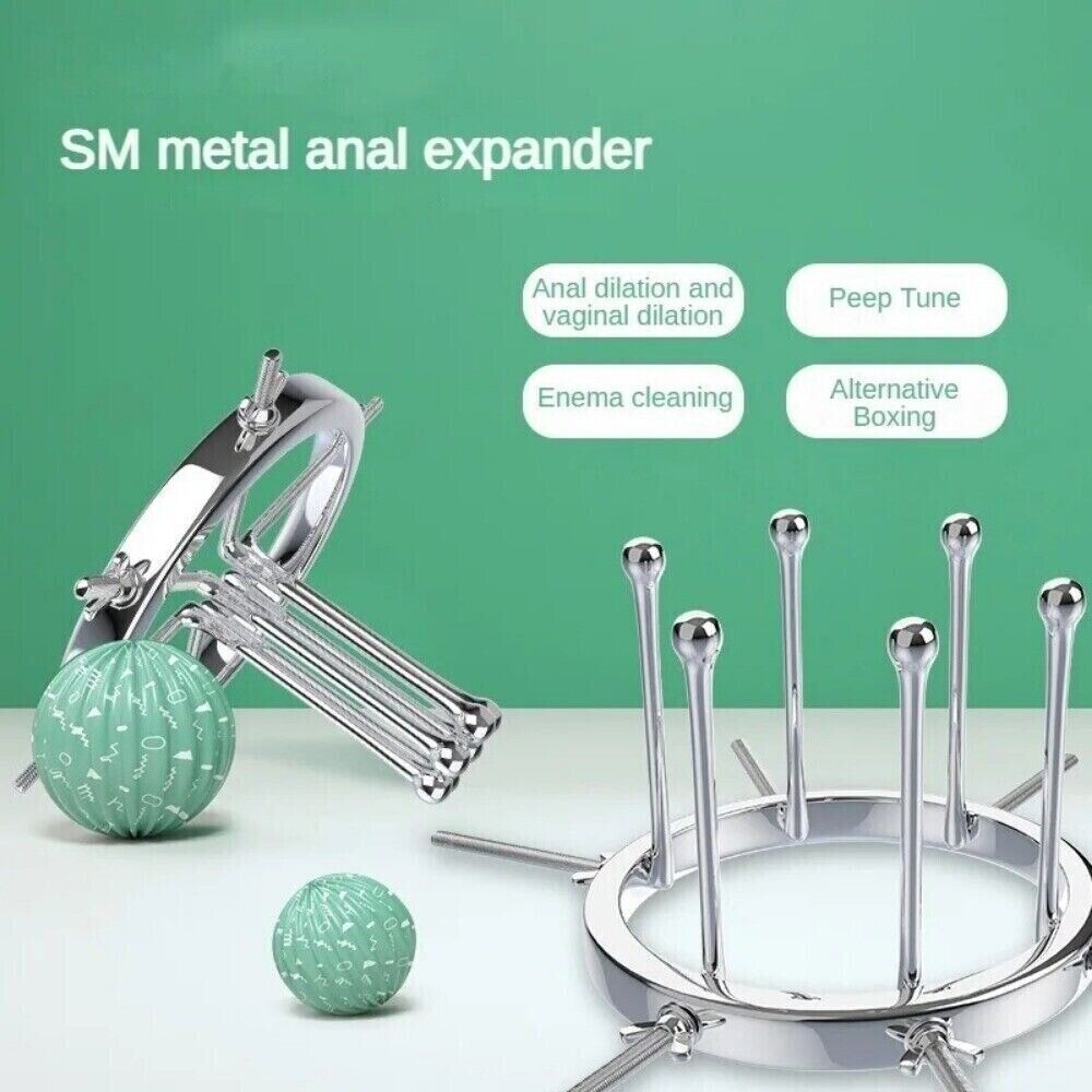 BDSM Chastity Adjustable Speculum Stainless Steel Dilator Expander Spreader Ring