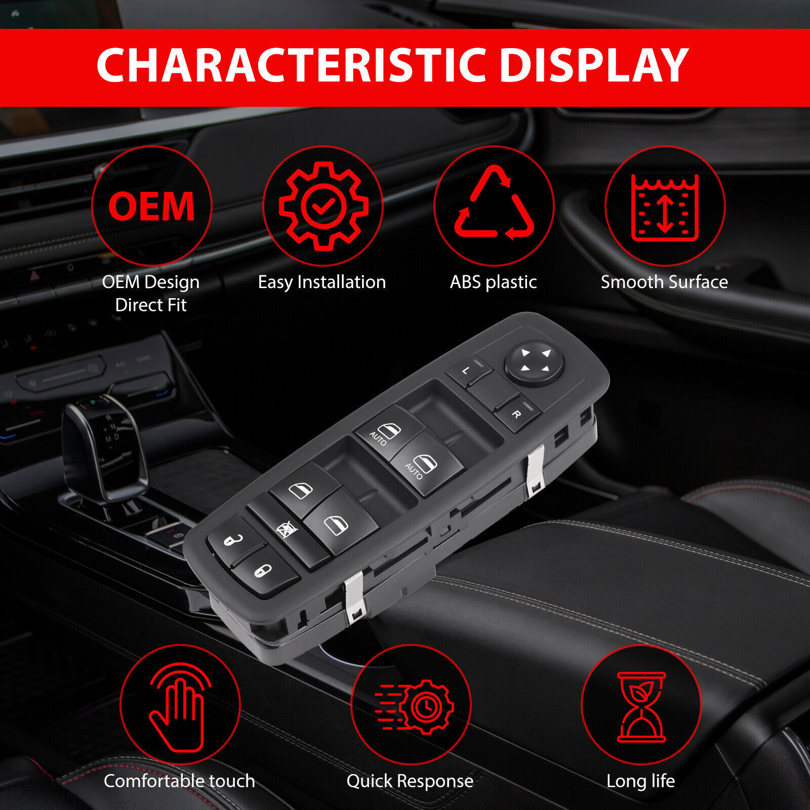 Master Power Window Control Switch For 2011-2022 Dodge Charger Chrysler Ram 1500