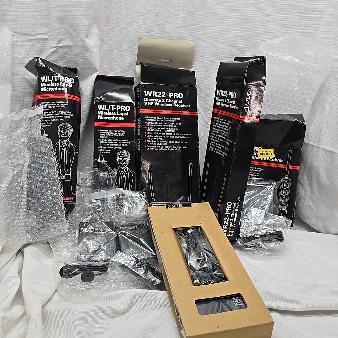 Azden Wireless Mic, Receiver Lot for Video or PA Systems