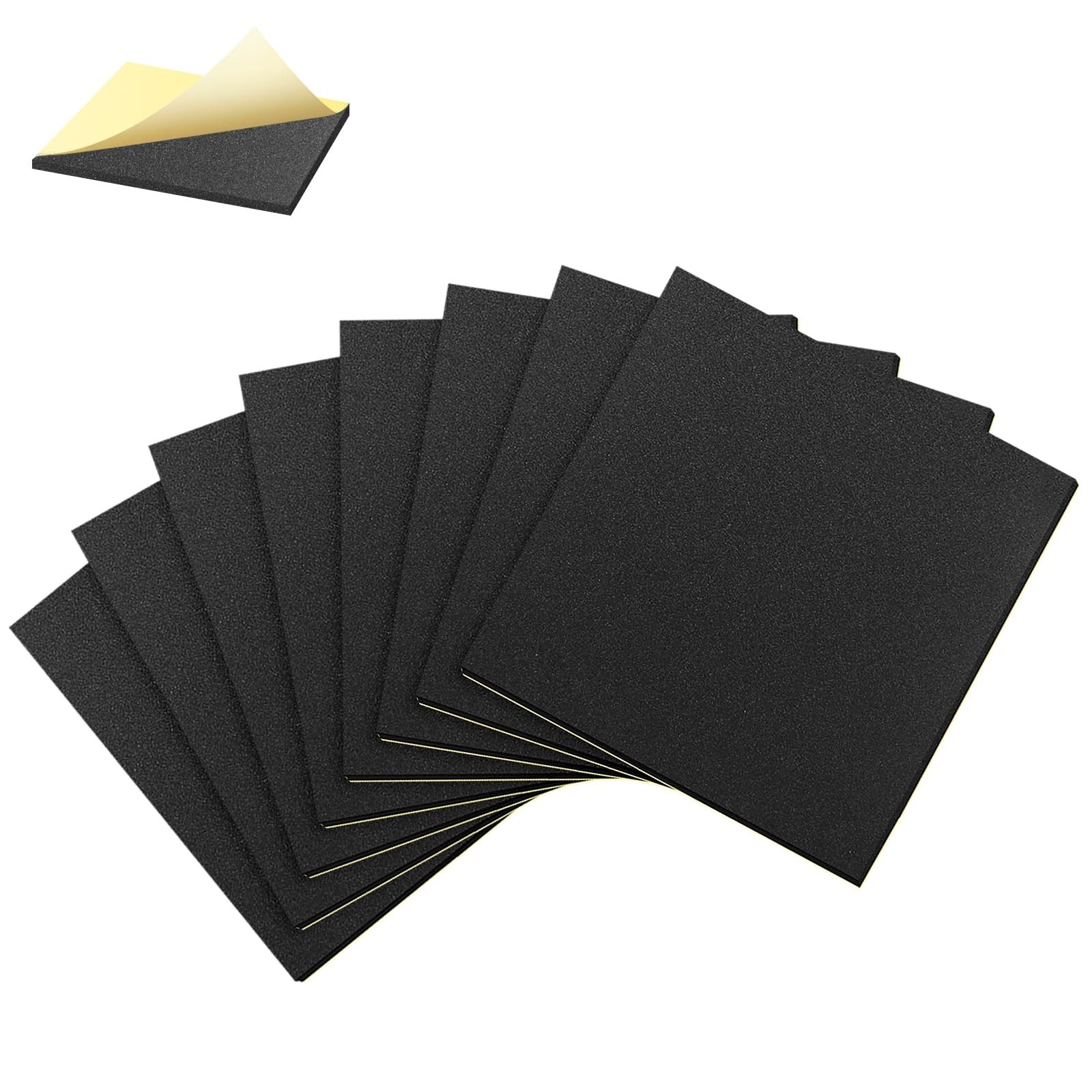 8 Pcs Adhesive Foam Padding, Closed Cell Foam Sheet 6in X 6in X 1/4in, Anti-S...