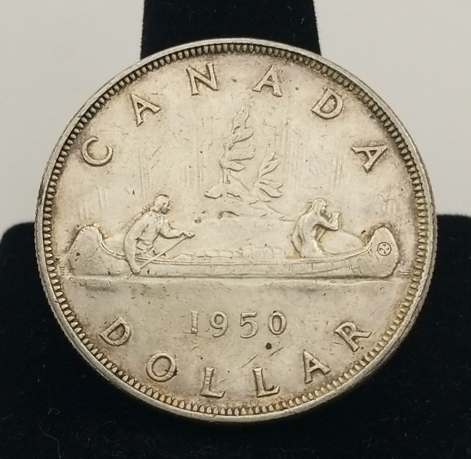 1950 Canada King George VI Voyagers Silver Coin - Cleaned #21991