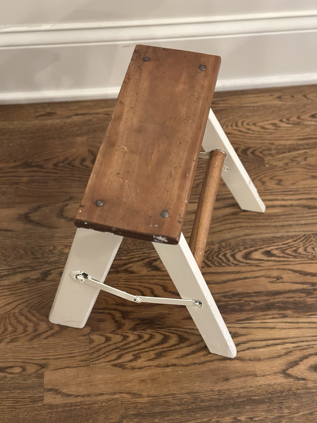 Vintage Solid Wood Folding One Step Stool 14”