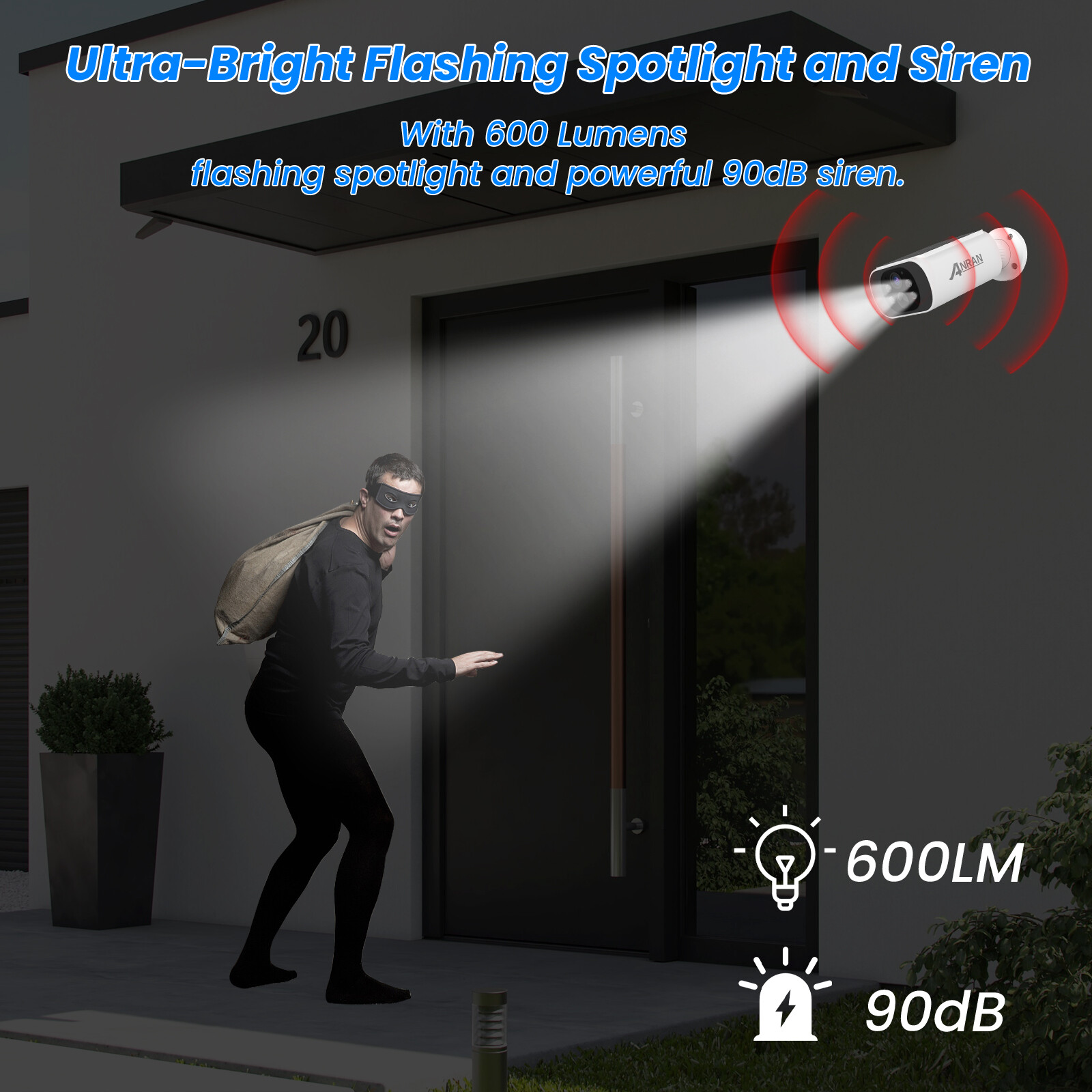 4MP Wireless Security Camera System Solar CCTV Spotlight W/ 64GB SD Card