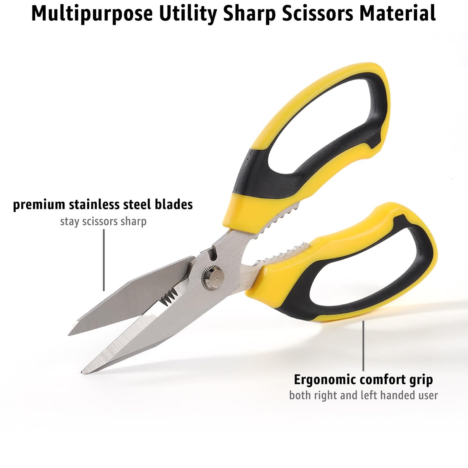 Utility Scissors All Purpose heavy duty 8-Inch Yellow