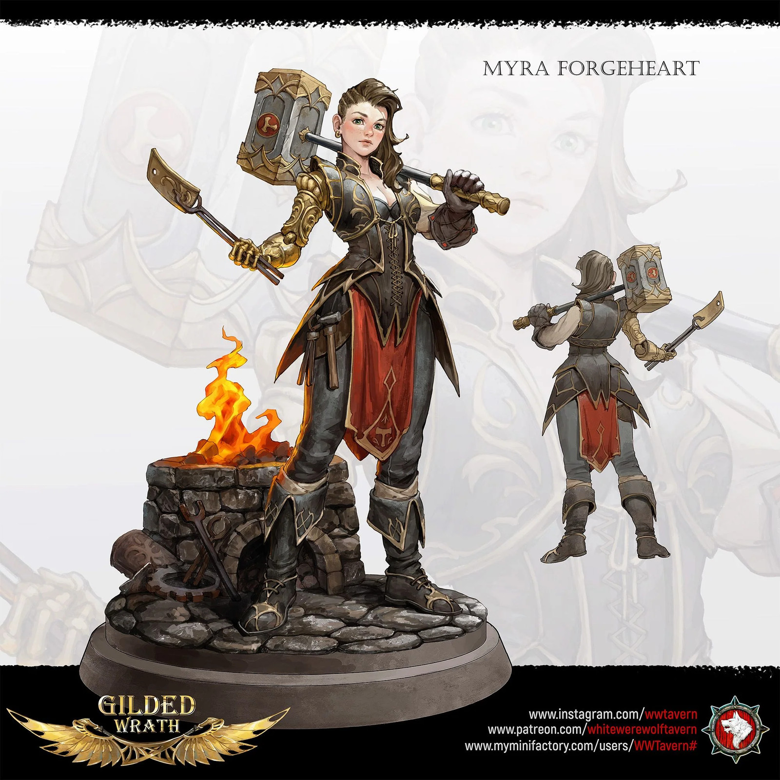 Myra Forgeheart - Resin Tabletop Miniature