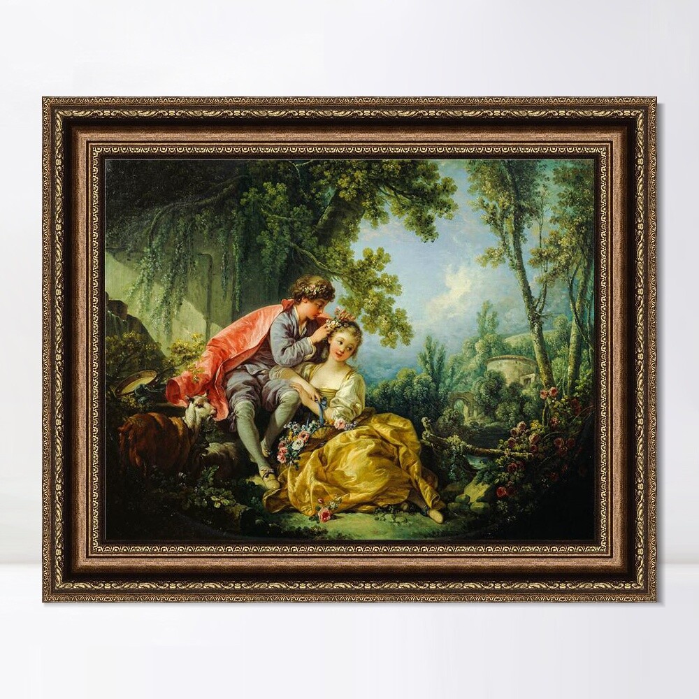 Framed Canvas Giclee Print Art The Four Seasons – Spring by Francois Boucher