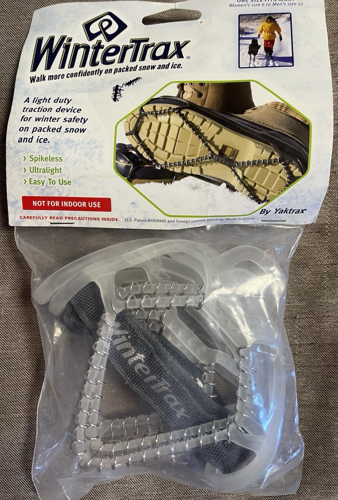 Winter Trax Snow/Ice Traction Spikeless One Size Womens 6 To Mens 12 NEW