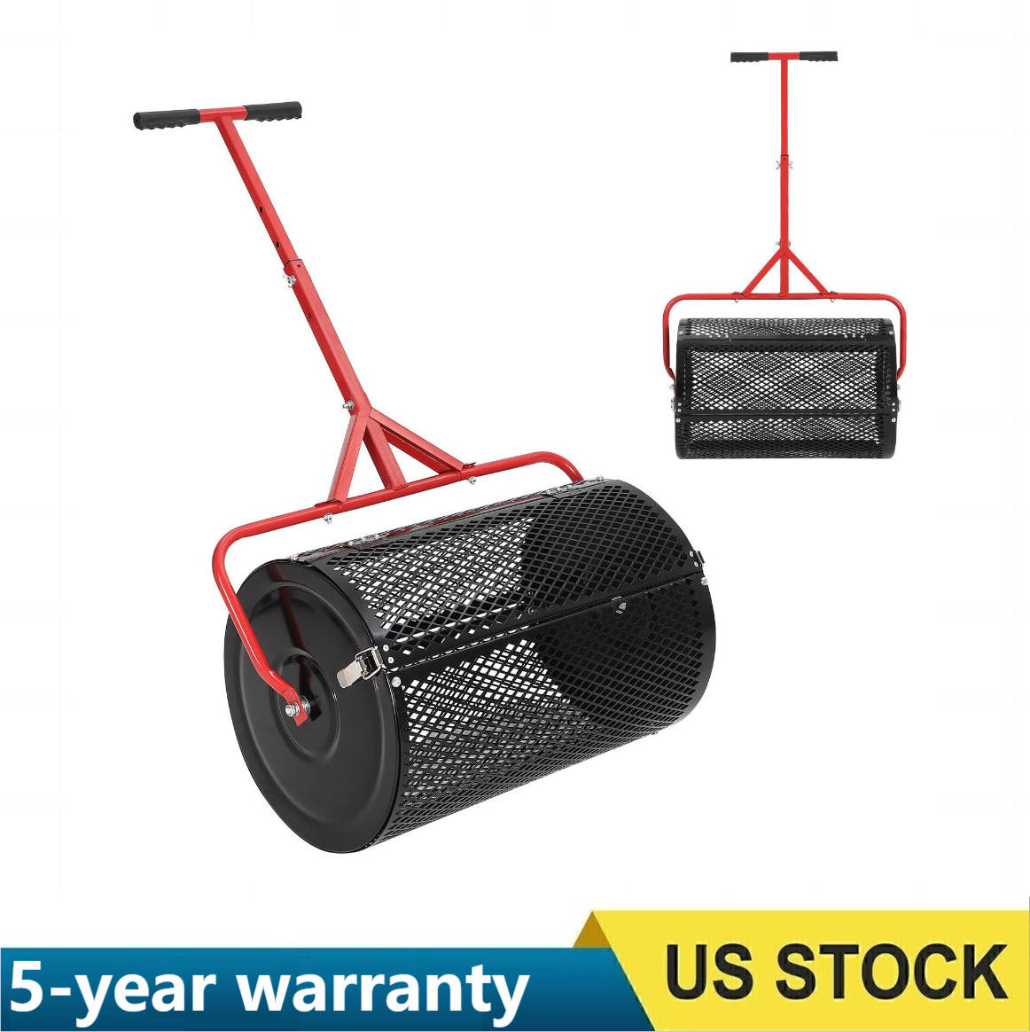 Compost Spreader Peat Moss Seed Spreader 24" Wide 40" 43" 46" Height Adjustable