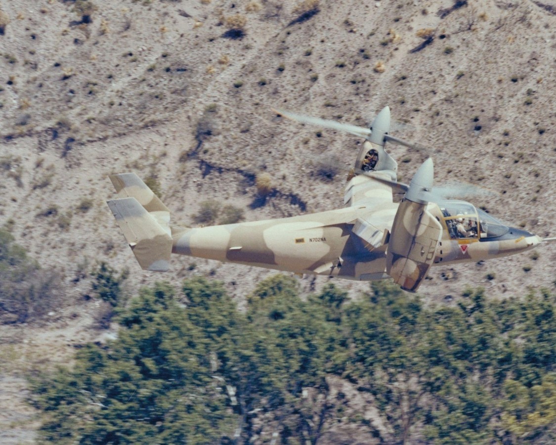 1982 NASA Camouflaged XV-15 Tiltrotor Aircraft - 8x10 Photo On 8.5x11 #1464