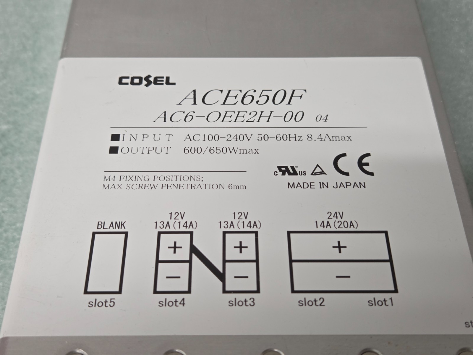 COSEL ACE650F AC6-OEE2H-00 power supply