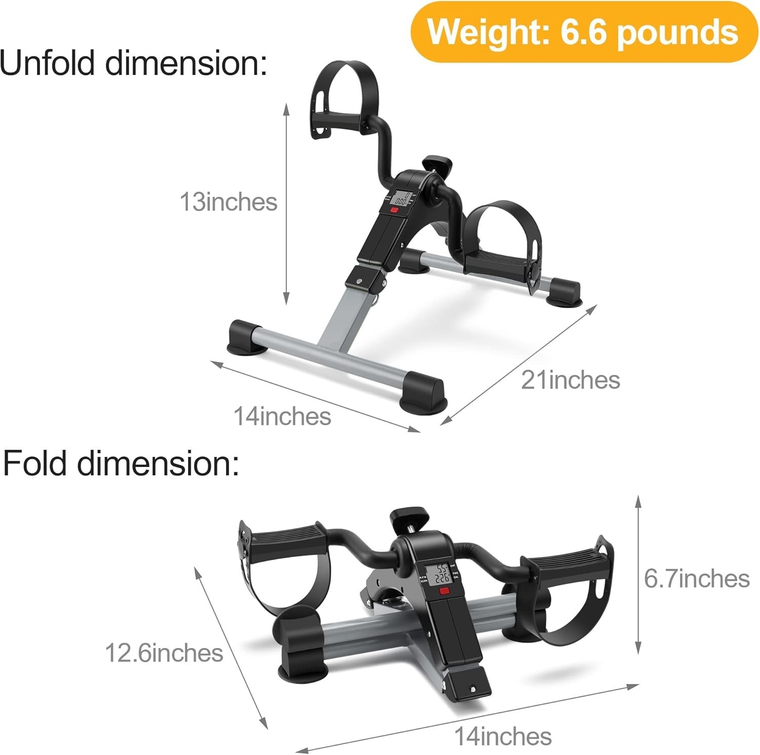 Foldable Under Desk Mini Bike - Smart Pedal Exerciser for Home & Office