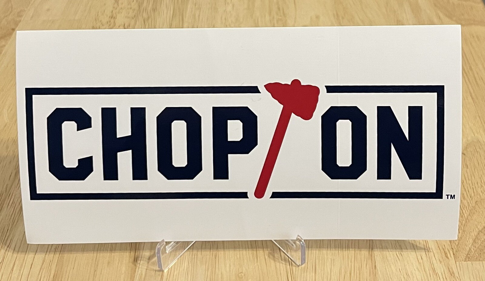 Atlanta Braves vinyl Chop On sticker/decal (bumper, laptop) - 7.5 x 4 in.
