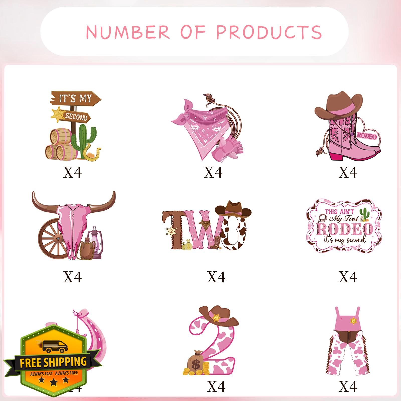 Rodeo Cowgirl 2nd Birthday Cupcake Toppers Cake Decor Girls