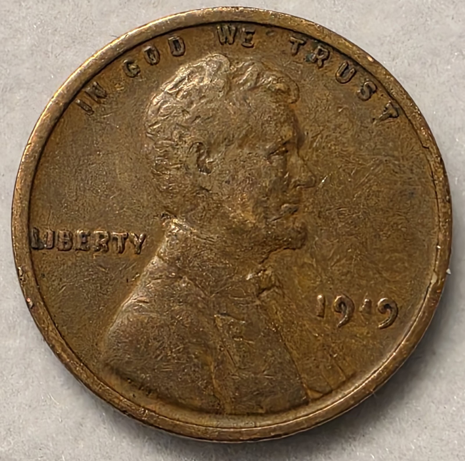 1919 Lincoln Wheat Cent Fine Condition Penny