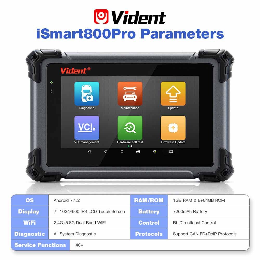 Vident iSmart800Pro All Car System Bidirectional OBD2 Scanner Diagnostic Tool
