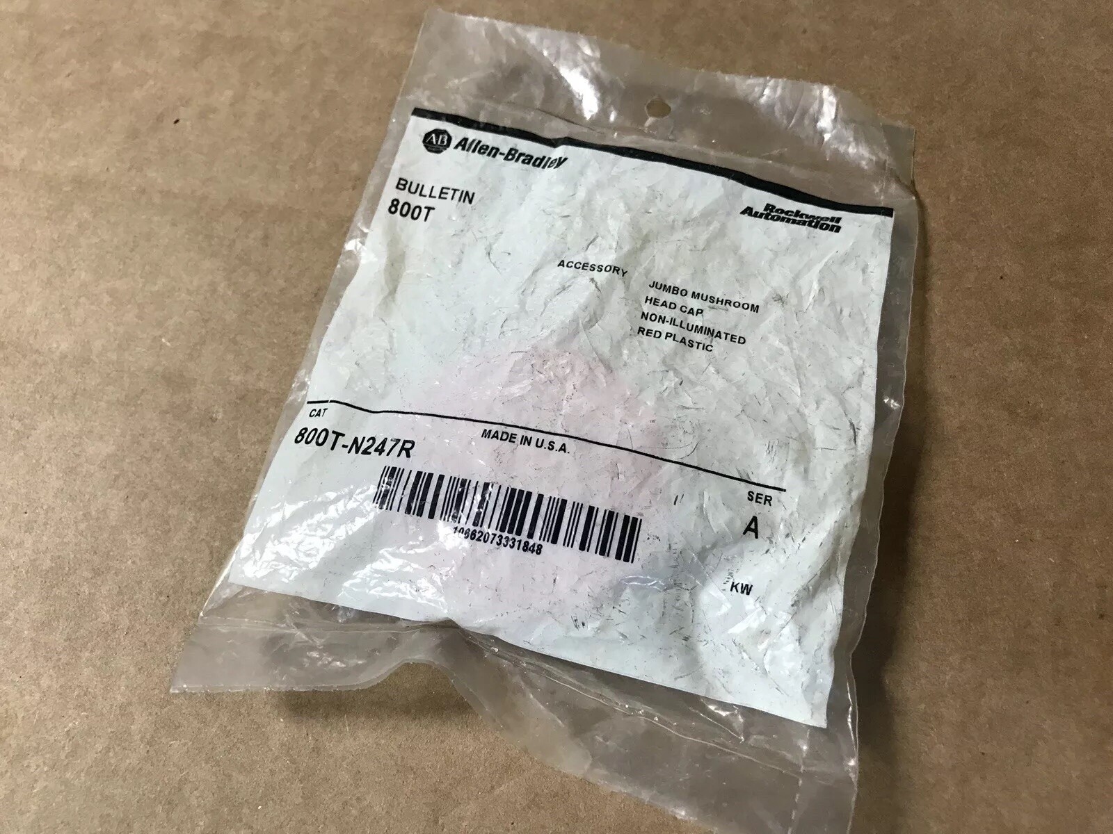NEW Allen Bradley Red Mushroom Head Cap 800T-N247R Series A FAST SHIPPING