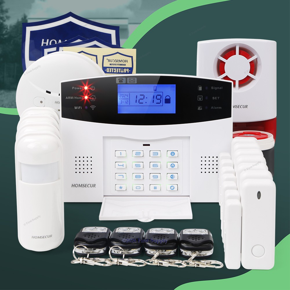HOMSECUR Wireless WIFI 4G GSM Burglar Intruder Alarm System+4*PIR+Door Sensor