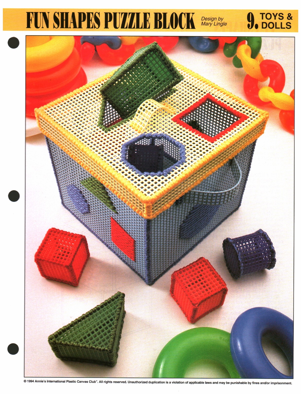 Fun Shapes Puzzle Block | Annie's Plastic Canvas Club Toys & Dolls PCC302-07