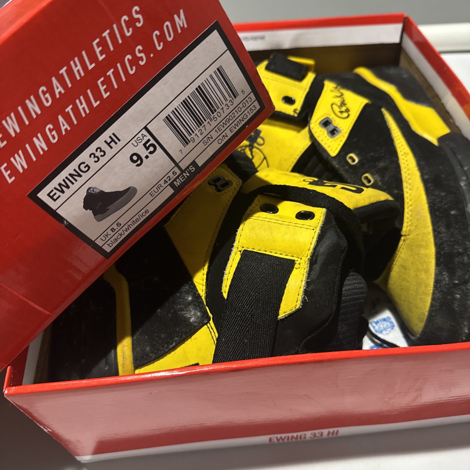 Patrick Ewing Yellow Athletic Sneakers - Size 9.5