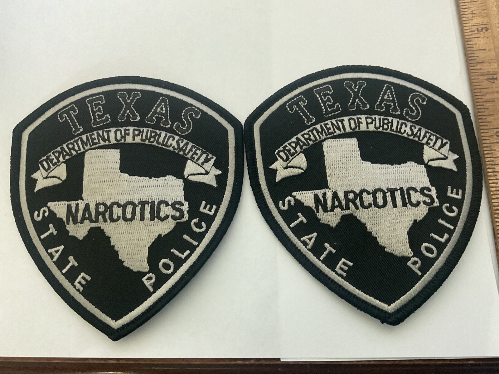 Texas State Police Black Subdued Narcotics Department of P.S.Patch New Full Size
