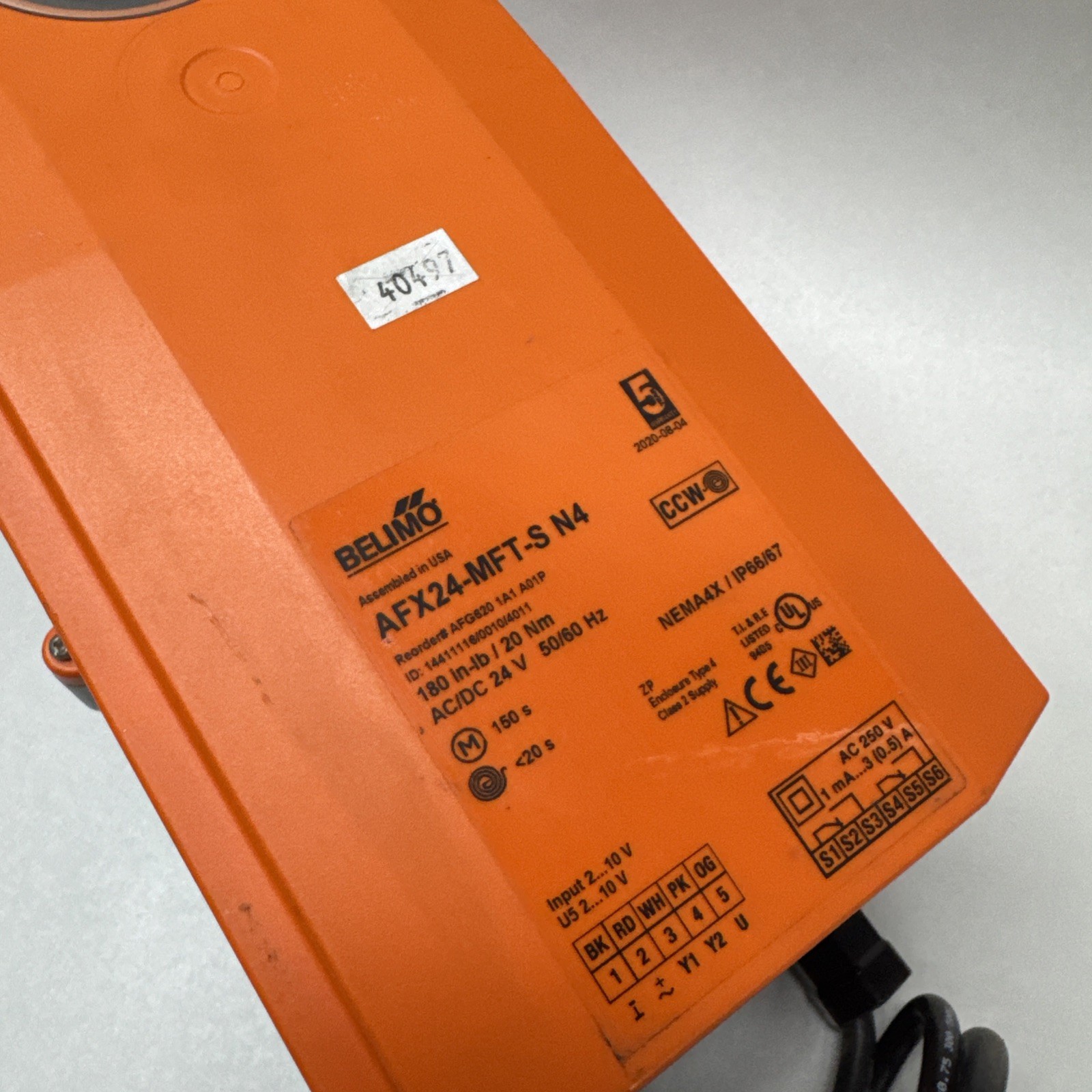 New Belimo AFX24-MFT-S N4 Spring Return MFT Modulating Actuator 180 In-lb AC/DC