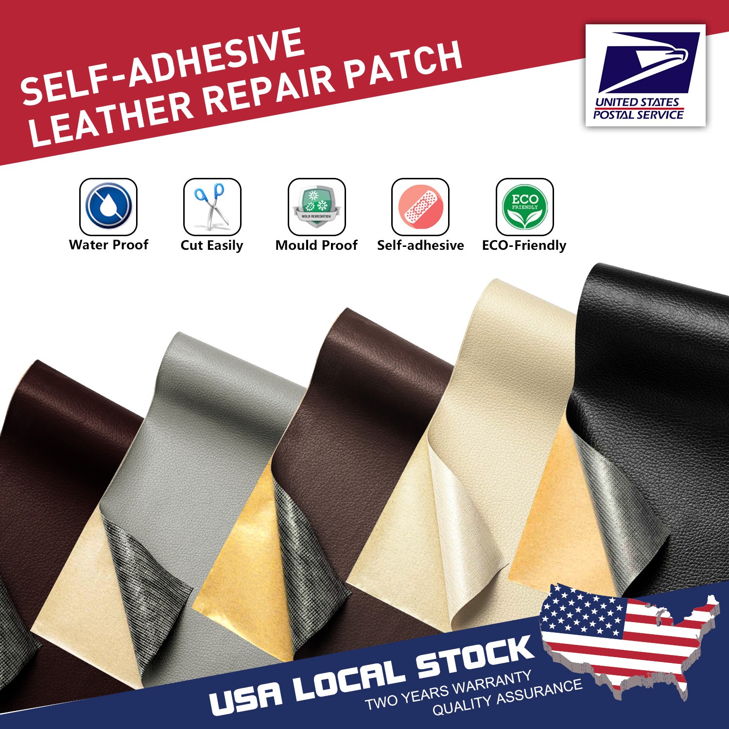 Leather Repair Tape Self-Adhesive Patch for Car Seats Couch Furniture Handbags