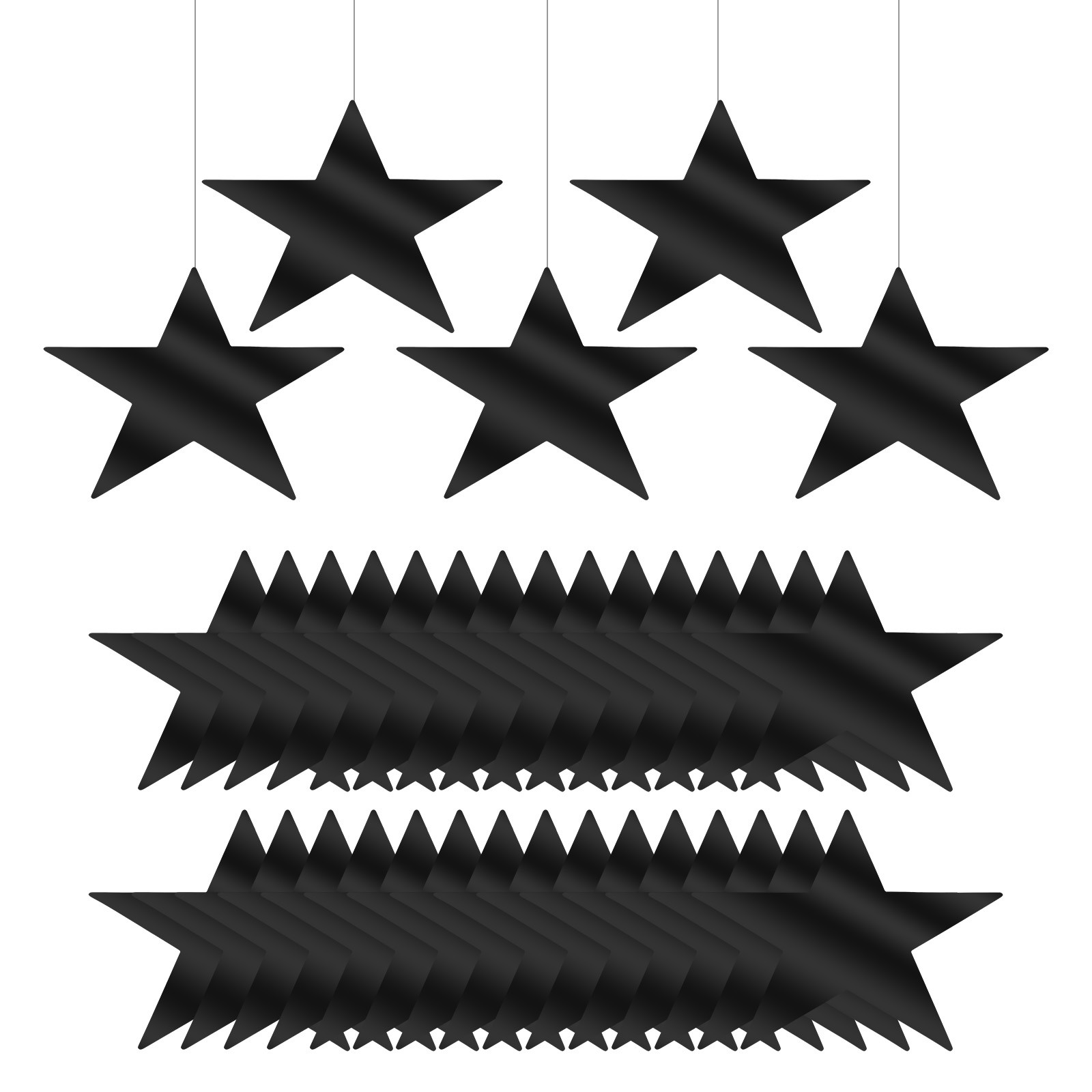 Large Star Cutouts, 40 Pcs 11" Double Printed Stars Cardboard Cutout, Black