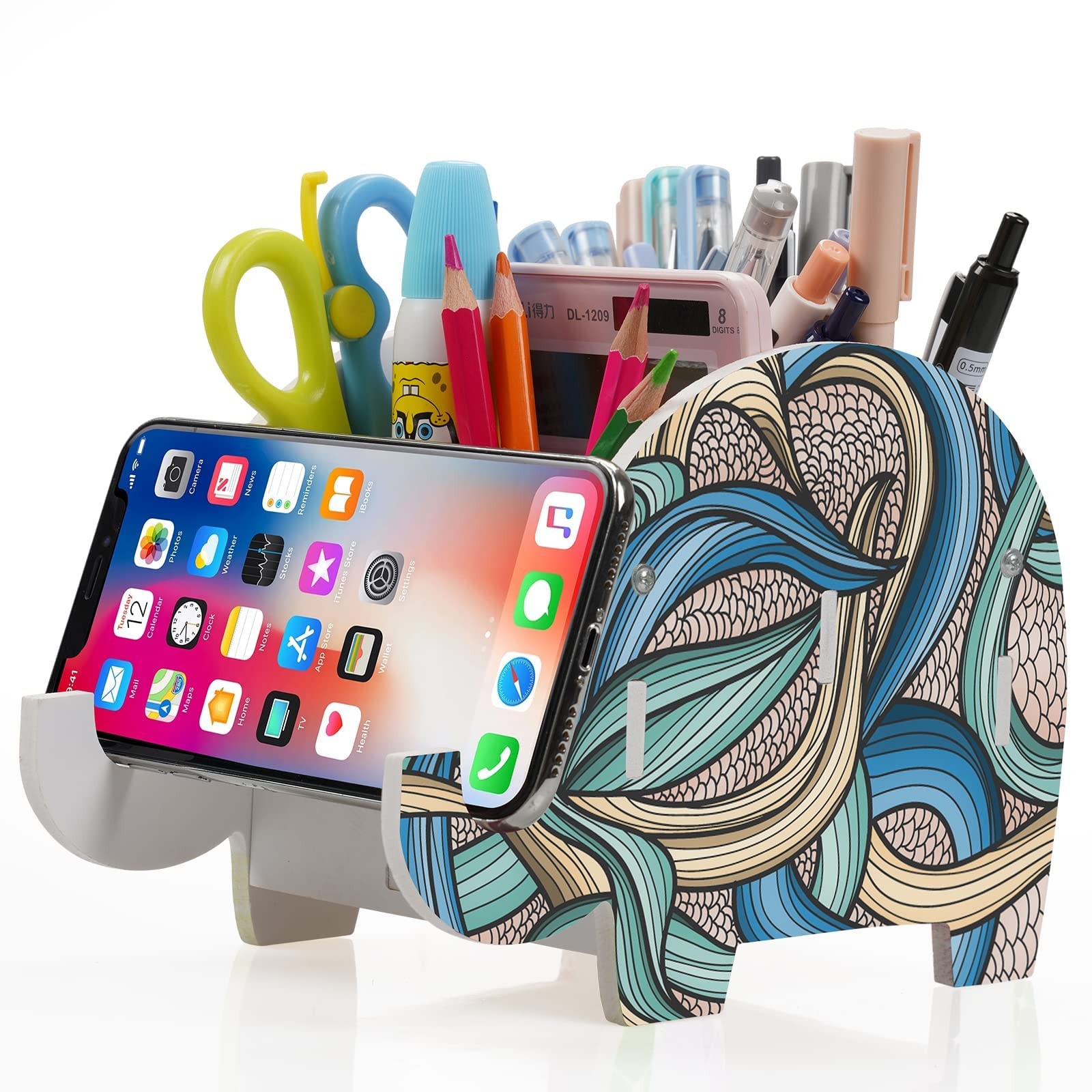 MOKANI Pen Pencil Holder for Desk Cute Elephant Gifts A: Indian