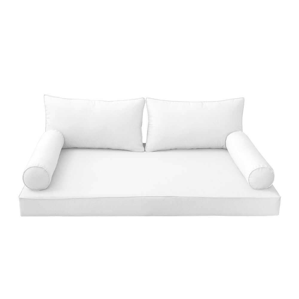 |SLIPCOVER ONLY|S2 Daybed Mattress Bolster Backrest Covers Pipe Trim Queen AD106
