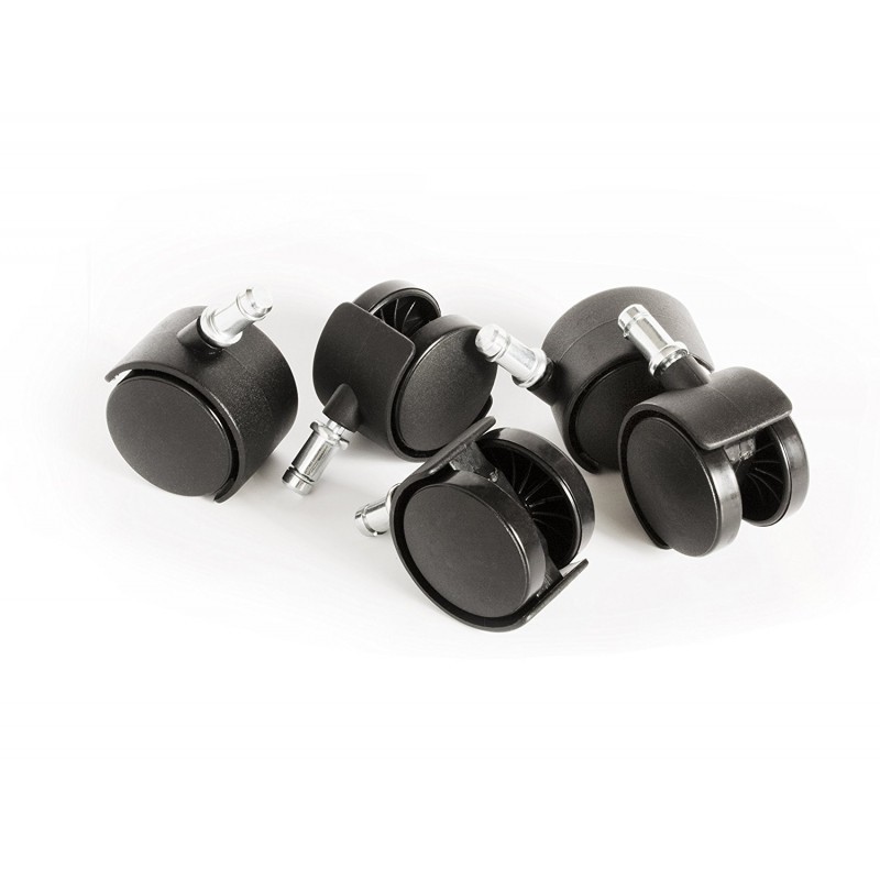 5/pk Dia 2 inches Black Nylon Swivel Chair Wheels Universal Standard Size M11 St