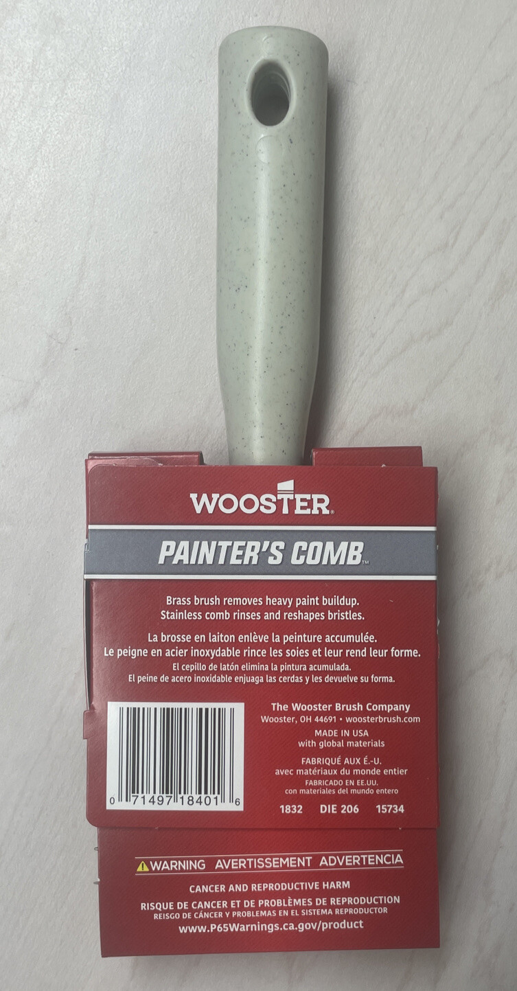 Painter's Comb - Wooster - Brass Brush / Stainless Comb