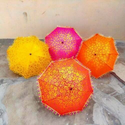 5 PC Lot Indian Traditional Wedding Decor Handmade Sun Shade Umbrella Parasol