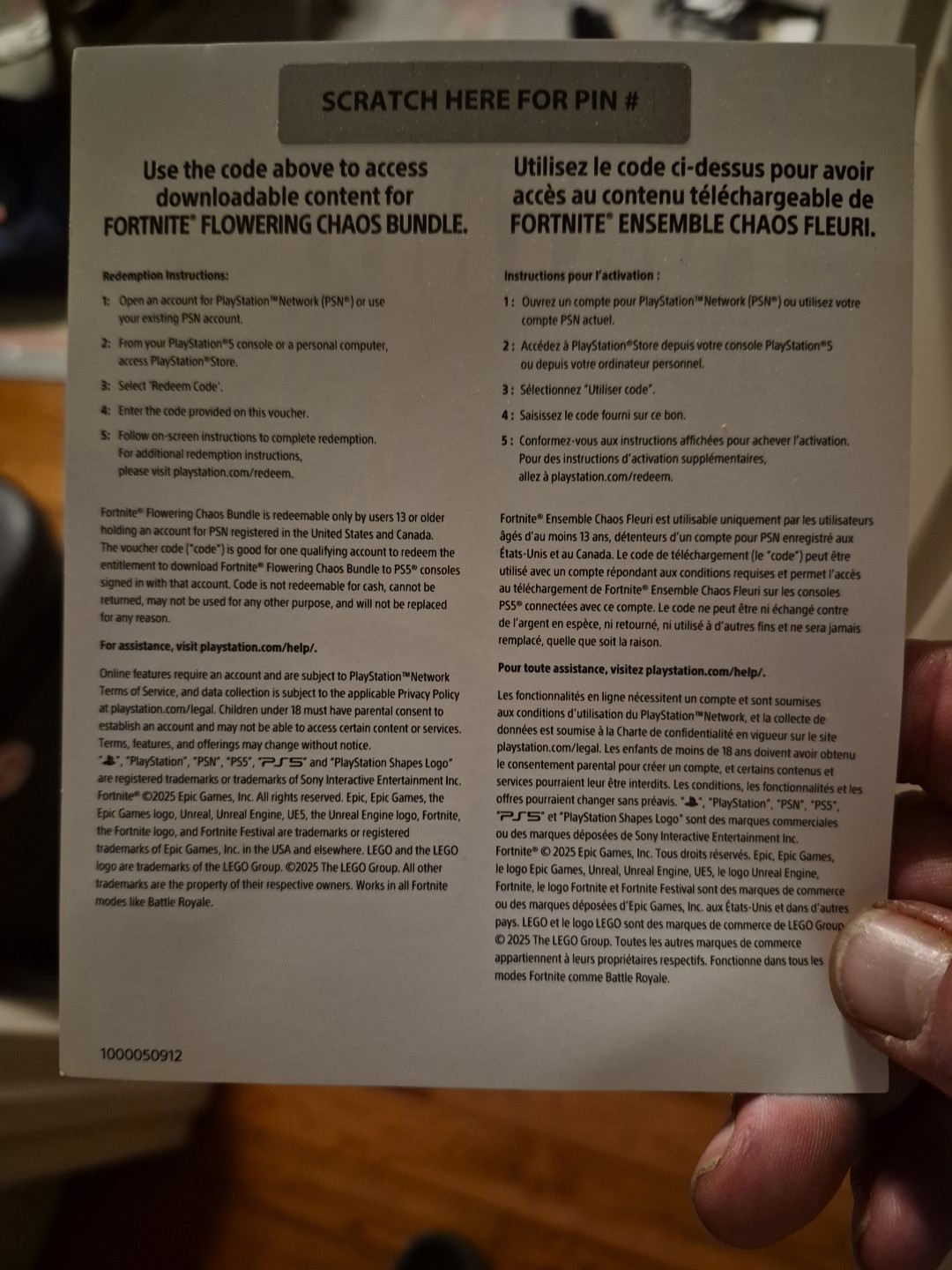 Fortnite Flowering Chaos PS5 Exclusive Bundle Code (Unscratched)